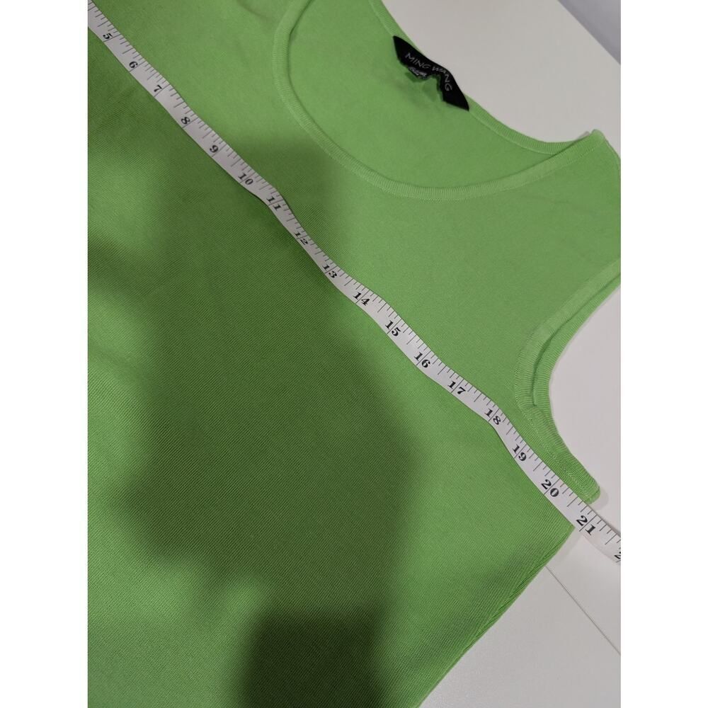 Ming Wang Top Womens Petite XL Green Lime Shell Tank Business Career - Picture 7 of 9
